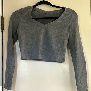 Shein long sleeve dark gray v-neck